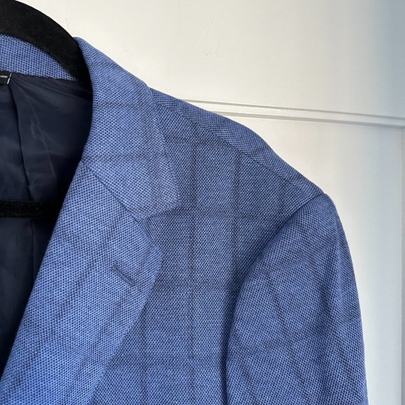 Bonobos Sport Coat Blazer Emmetex Fine Italian Fabric Athletic Fit Blue Plaid 40 - Picture 6 of 7